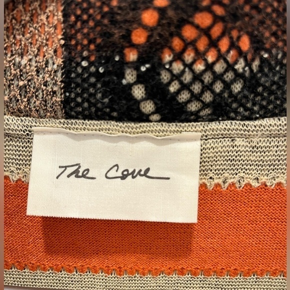 The Cove Womens Long Jacket Size S Bohemian Button Up Long sleeves Brown Aztec - Picture 3 of 9